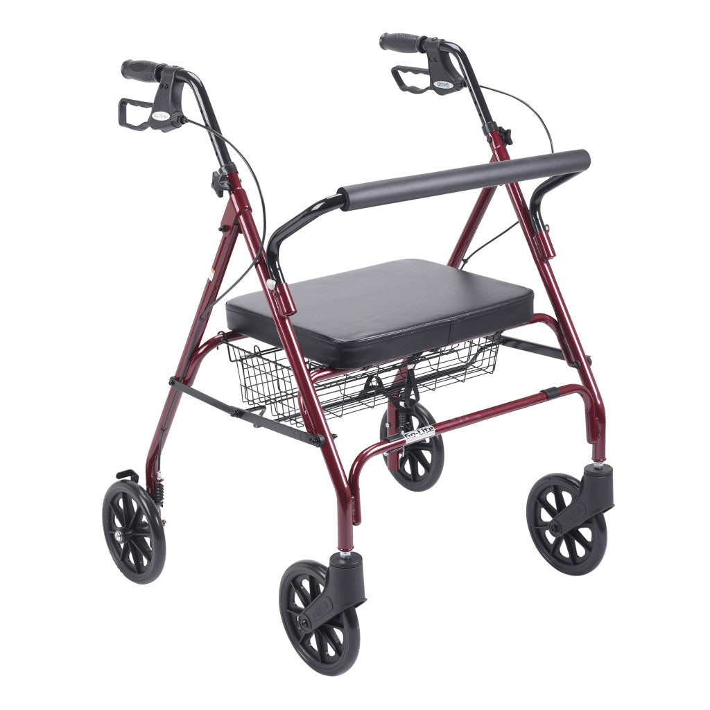 Drive Medical Go-Lite Bariatric Steel Rollator, 1 EA #10215BL-1 / #10215RD-1