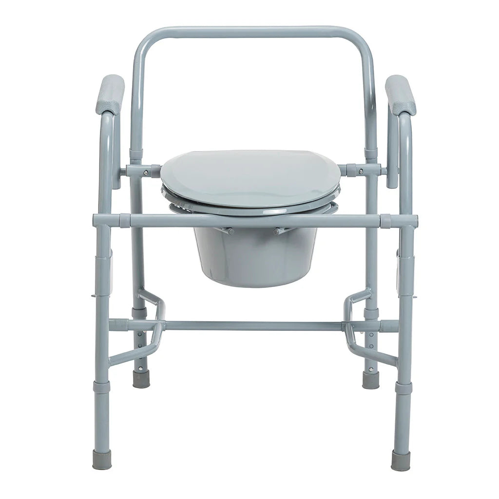 Drive Medical Deluxe Steel Drop Arm Commode, 300 lbs. Weight Capacity #11125KD-1
