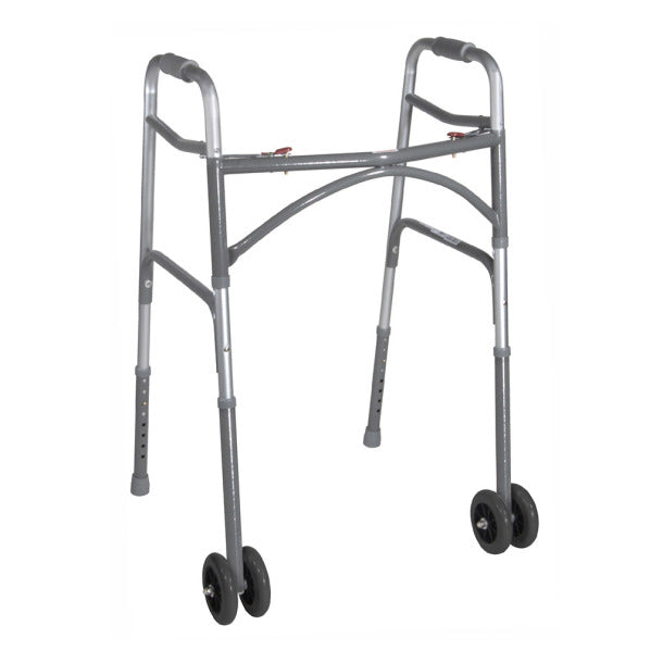 Drive Medical Bariatric Aluminum Folding Walker, Two Button, 1 EA #10220-1WW