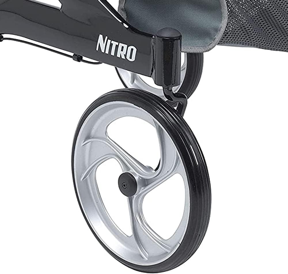 Drive Medical Nitro Aluminum Rollator, Hemi Height, 10 Inch Casters, 1 Count #RTL10266BK-H