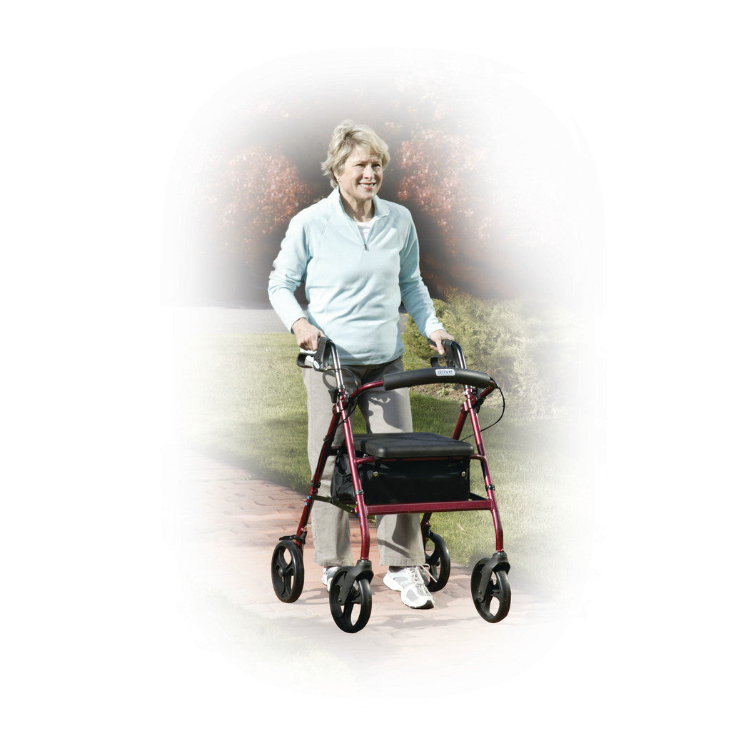 Drive Medical Aluminum Rollator, 7.5" Casters #R728BL / #R728RD