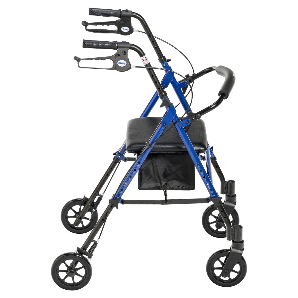 Drive Medical Adjustable Height Rollator, 6" Casters, 1 EA #RTL10261BL