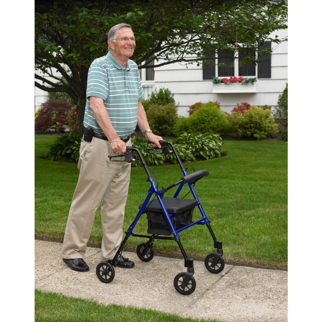 Drive Medical Adjustable Height Rollator, 6" Casters, 1 EA #RTL10261BL