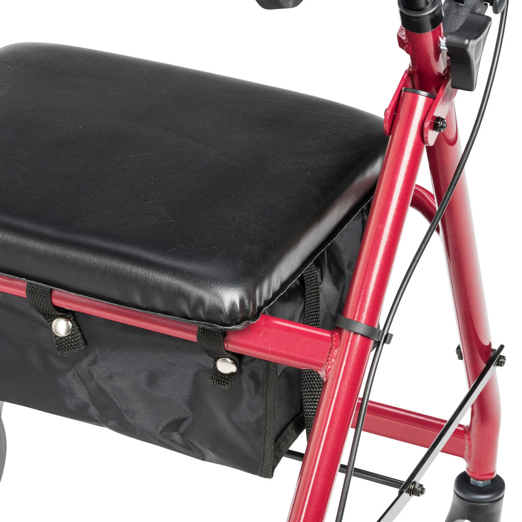 Drive Medical Adjustable Height Rollator, 6" Casters, 1 EA #RTL10261RD