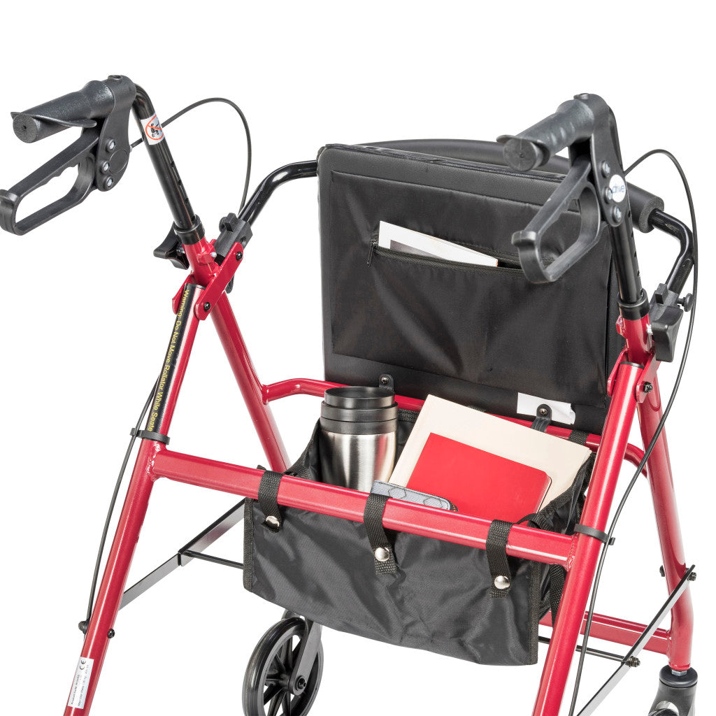 Drive Medical Adjustable Height Rollator, 6" Casters, 1 EA #RTL10261RD