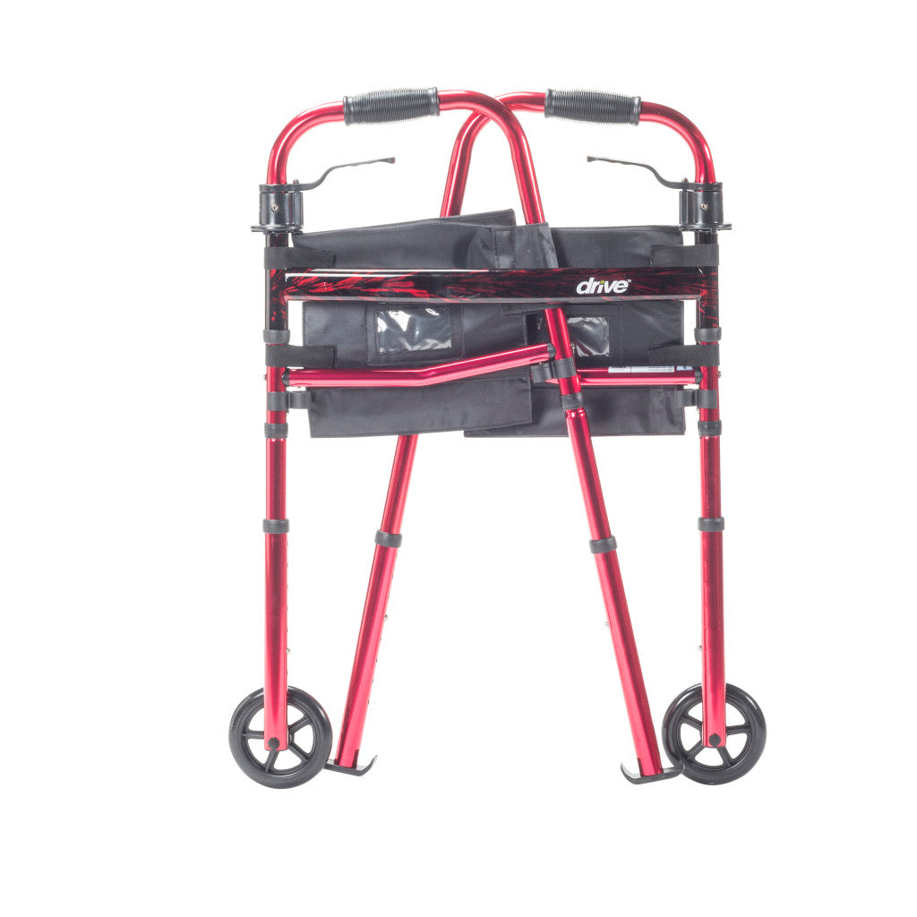 Drive Medical Deluxe Folding Travel Walker with 5" Wheels, 1 EA #RTL10263KDR