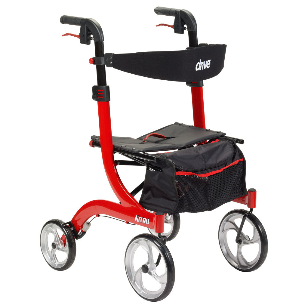Drive Medical Nitro Aluminum Rollator, 10" Casters, 1 Count