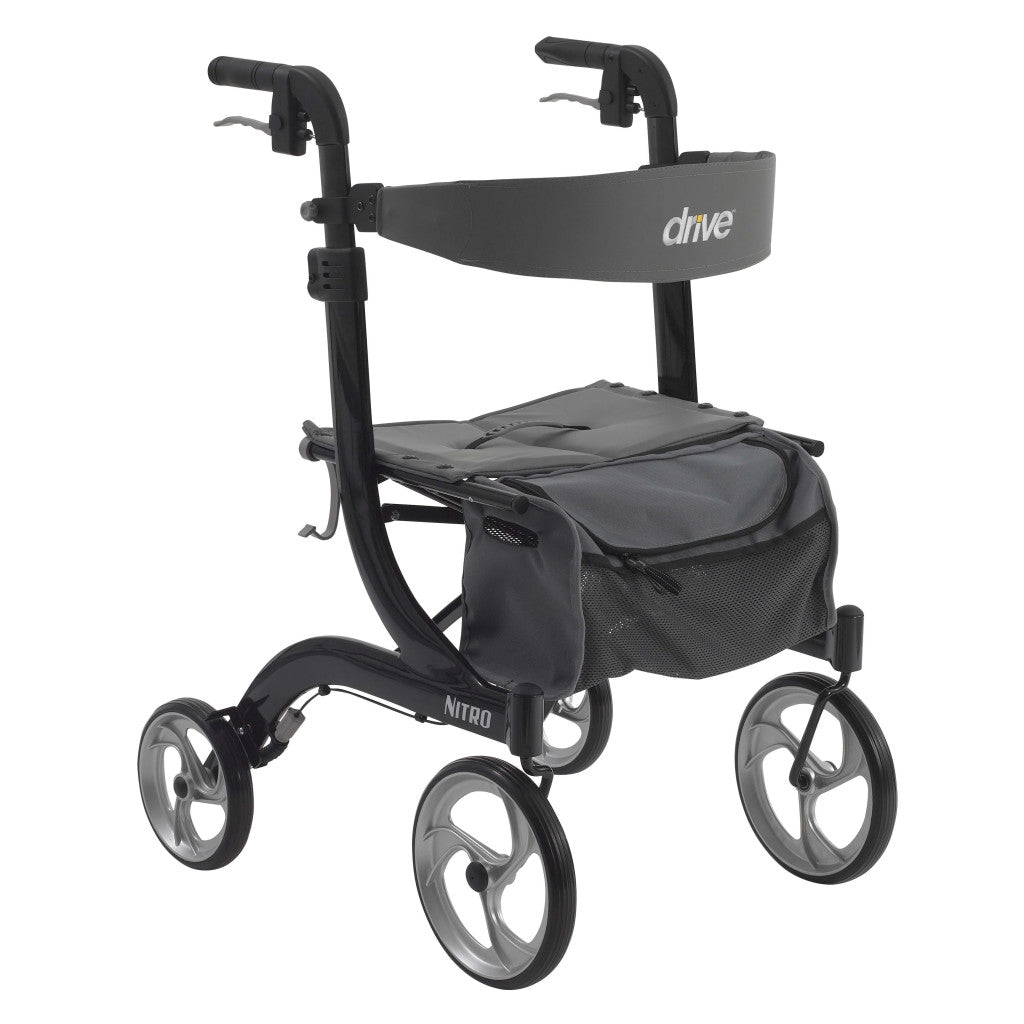 Drive Medical Nitro Aluminum Rollator, 10" Casters, 1 Count