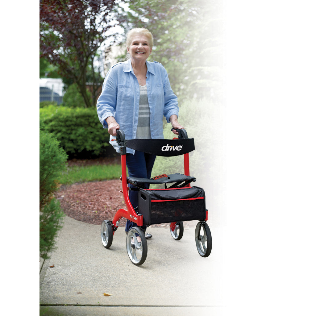 Drive Medical Nitro Aluminum Rollator, 10" Casters, 1 Count