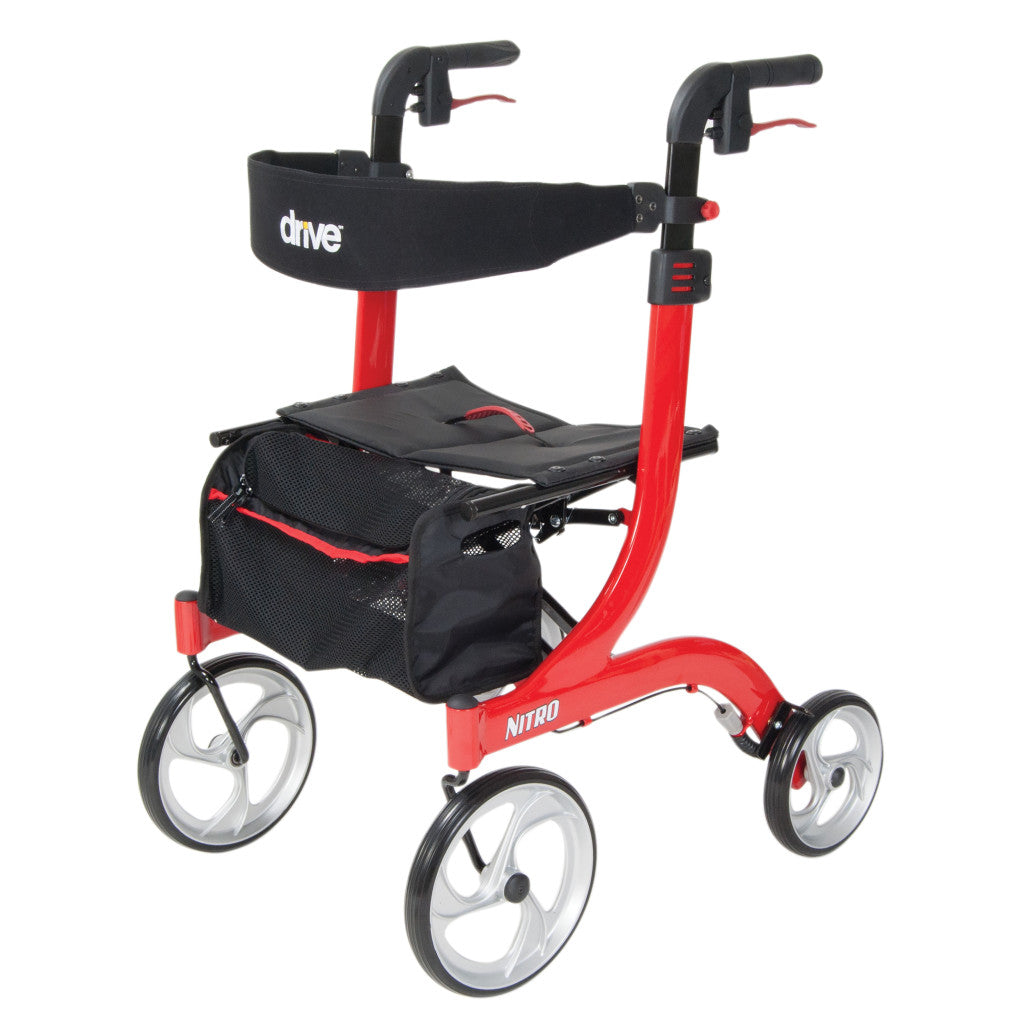 Drive Medical Nitro Aluminum Rollator, 10" Casters, 1 Count